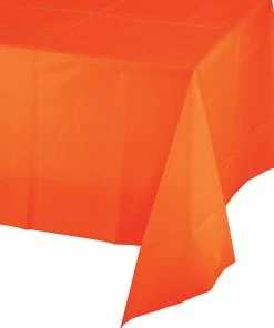Creative Converting Sunkissed Orange Plastic Tablecover 54" X 108"