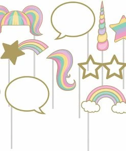 Creative Converting Sparkle Unicorn Photo Booth Props, 10 Ct