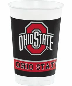 Creative Converting Ohio State University 20 Oz Plastic Cups, 8 Ct NCAA College Themed Party Decorations