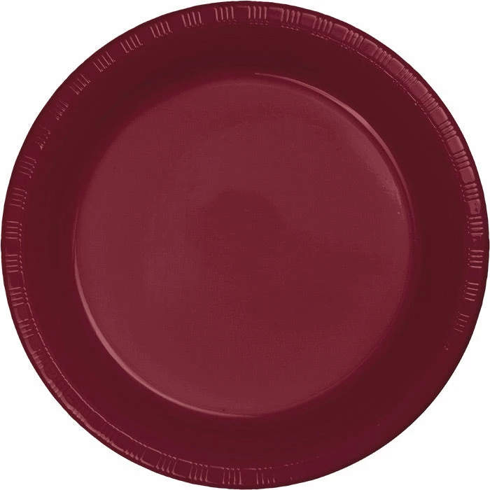 Creative Converting Solid Color Tableware Burgundy Red Plastic Dessert Plates, 20 Ct