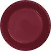 Creative Converting Solid Color Tableware Burgundy Red Plastic Banquet Plates, 20 Ct