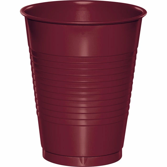 Creative Converting Solid Color Tableware Burgundy Red Plastic Cups, 20 Ct
