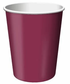 Creative Converting Burgundy Hot/Cold Paper Cups 9 Oz., 24 Ct Solid Color Tableware
