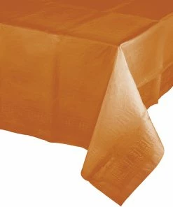 Creative Converting Pumpkin Spice Tablecover 54"X 108" Polylined Tissue Solid Color Tableware