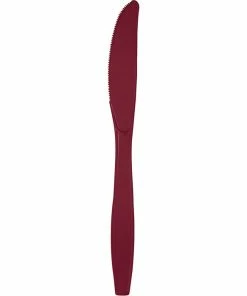 Creative Converting Burgundy Red Plastic Knives, 24 Ct Solid Color Tableware
