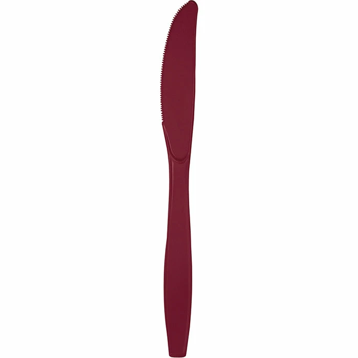 Creative Converting Burgundy Red Plastic Knives, 24 Ct Solid Color Tableware