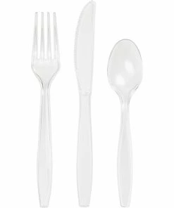 Creative Converting Clear Assorted Cutlery Clear, 18 Ct Solid Color Tableware