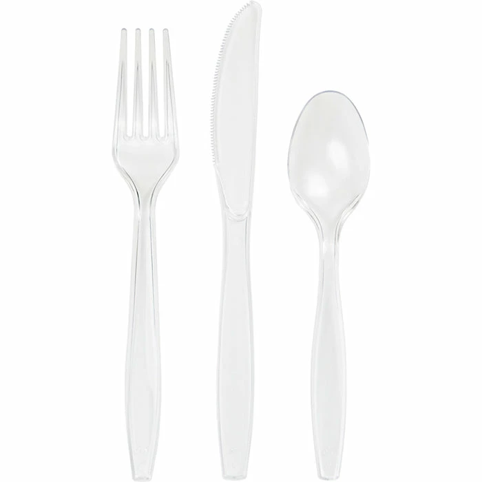 Creative Converting Clear Assorted Cutlery Clear, 18 Ct Solid Color Tableware