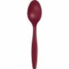 Creative Converting Solid Color Tableware Burgundy Red Plastic Spoons, 24 Ct
