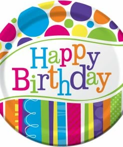 Creative Converting Adult Birthday Party Themes Bright And Bold Paper Plates, 8 Ct