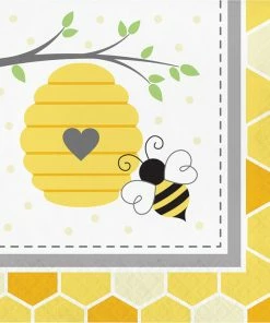 Creative Converting Bumblebee Baby Napkins, 16 Ct Baby Showers