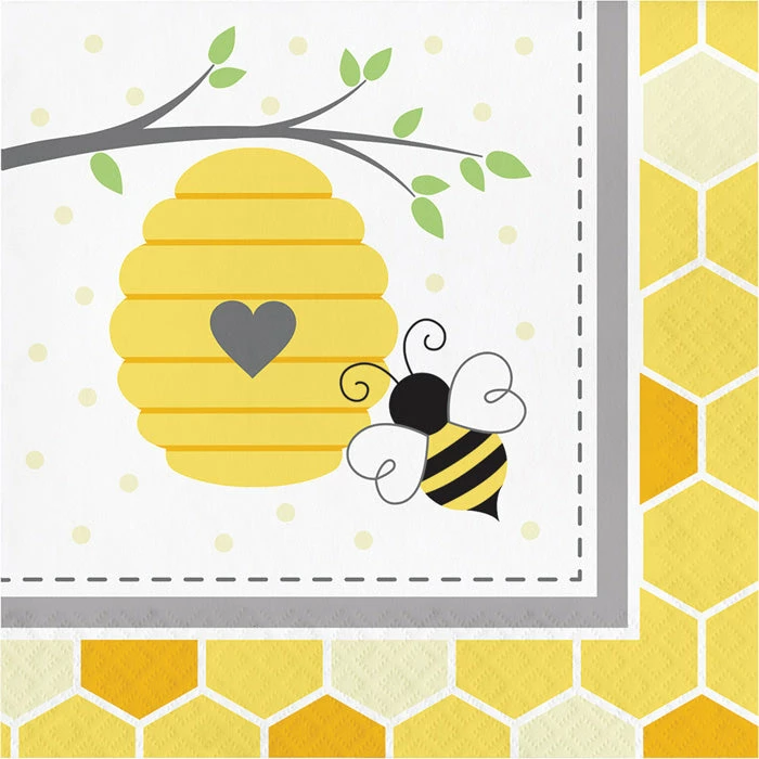 Creative Converting Bumblebee Baby Napkins, 16 Ct Baby Showers
