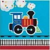 Creative Converting 1st Birthday Party Themes All Aboard Train Beverage Napkins, 16 Ct