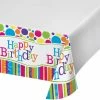 Creative Converting Adult Birthday Party Themes Bright And Bold Tablecover Plastic 54" X 108"