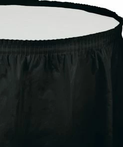Creative Converting Black Velvet Plastic Tableskirt, 21.5' X 29" Solid Color Tableware