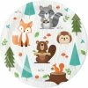 Creative Converting 1st Birthday Party Themes Wild One Woodland Animals Dessert Plates, Pack Of 8