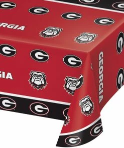 Creative Converting University Of Georgia Plastic Table Cover, 54" X 108" NCAA College Themed Party Decorations