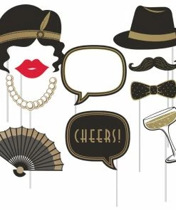 Creative Converting Roaring 20S Photo Booth Props, Pack Of 10
