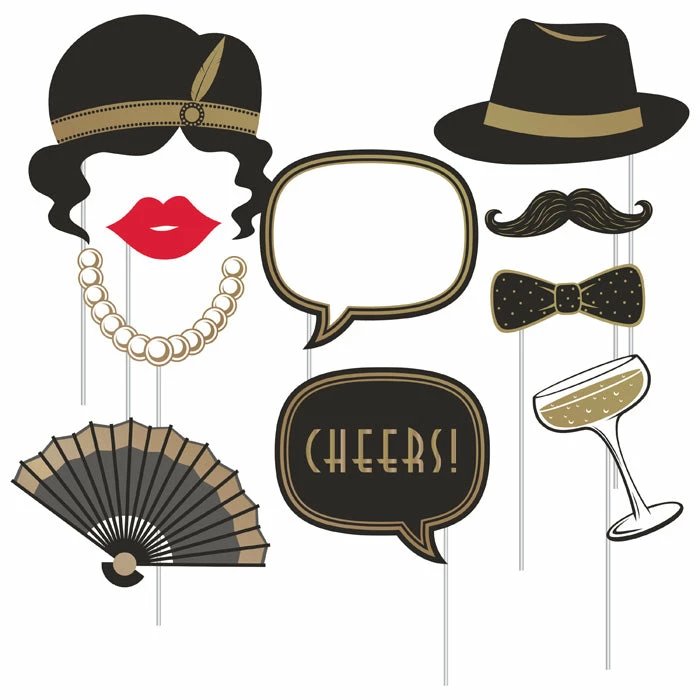 Creative Converting Roaring 20S Photo Booth Props, Pack Of 10