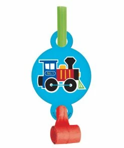 Creative Converting 1st Birthday Party Themes All Aboard Blowouts W/Med, 8 Ct