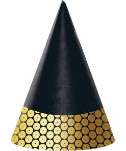 Creative Converting Gold Sequin Party Hats, 8 Ct Themed Tableware