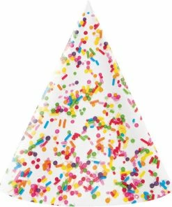 Creative Converting Kids Birthday Party Themes Confetti Sprinkles Party Hats, 8 Ct