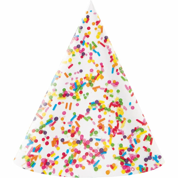 Creative Converting Kids Birthday Party Themes Confetti Sprinkles Party Hats, 8 Ct