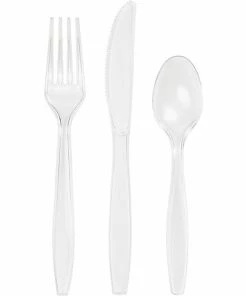 Creative Converting Clear Assorted Plastic Cutlery, 24 Ct