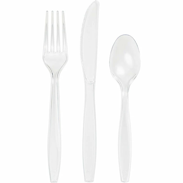 Creative Converting Clear Assorted Plastic Cutlery, 24 Ct