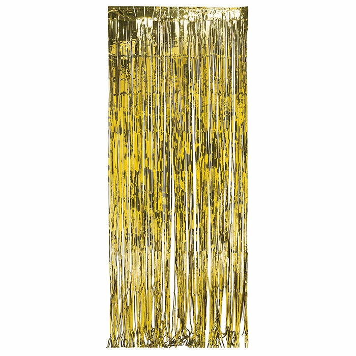 Creative Converting Foil Door Curtain Gold, 8'X3'