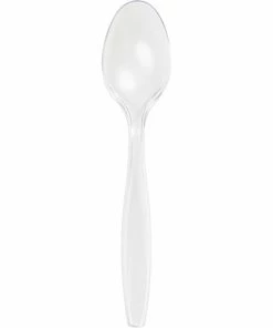 Creative Converting Clear Plastic Spoons, 50 Ct Solid Color Tableware