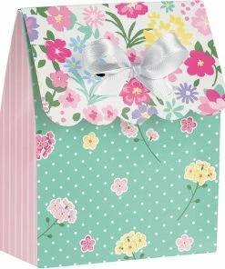 Creative Converting Floral Tea Party Favor Bag W/Ribbon, 6 Ct