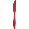 Creative Converting Solid Color Tableware Classic Red Plastic Knives, 24 Ct