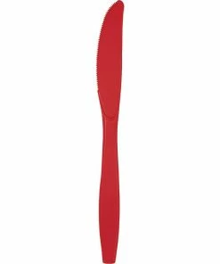 Creative Converting Solid Color Tableware Classic Red Plastic Knives, 50 Ct