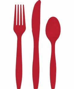 Creative Converting Classic Red Assorted Cutlery, 18 Ct