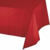 Creative Converting Solid Color Tableware Classic Red Plastic Tablecover 54" X 108"