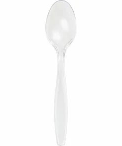 Creative Converting Clear Plastic Spoons, 24 Ct Solid Color Tableware