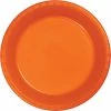 Creative Converting Solid Color Tableware Sunkissed Orange Plastic Banquet Plates, 20 Ct