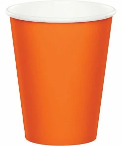 Creative Converting Sunkissed Orange Hot/Cold Paper Paper Cups 9 Oz., 8 Ct