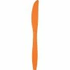 Creative Converting Solid Color Tableware Sunkissed Orange Plastic Knives, 24 Ct