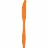 Creative Converting Sunkissed Orange Plastic Knives, 50 Ct Solid Color Tableware