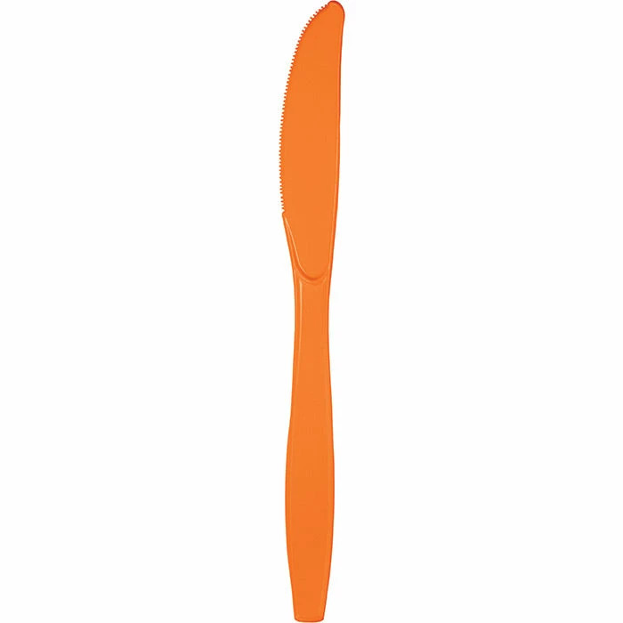 Creative Converting Sunkissed Orange Plastic Knives, 50 Ct Solid Color Tableware