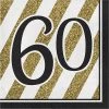 Creative Converting Black And Gold 60th Birthday Napkins, 16 Ct Adult Birthday Party Themes