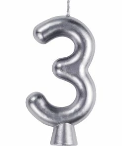 Creative Converting Silver 3 Candle
