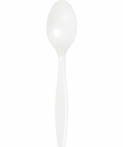 Creative Converting White Premium Plastic Spoons, 50 Ct