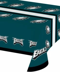Creative Converting Philadelphia Eagles Plastic Table Cover, 54" X 102" NFL And Football Party Supplies