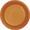 Creative Converting Pumpkin Spice Orange Plastic Dessert Plates, 20 Ct