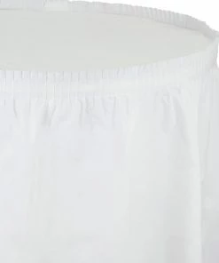 Creative Converting White Plastic Tableskirt, 14' X 29"