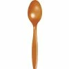 Creative Converting Solid Color Tableware Pumpkin Spice Orange Plastic Spoons, 24 Ct
