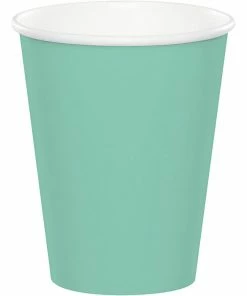 Creative Converting Solid Color Tableware Fresh Mint Hot/Cold Paper Cups 9 Oz., 8 Ct